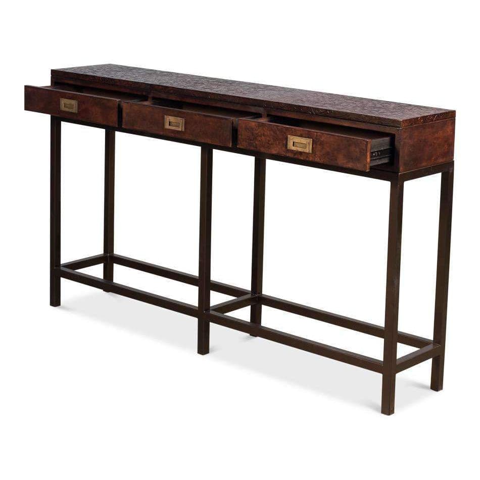 Campaign Embossed Console-SARREID-SARREID-29859-Console Tables-3-France and Son