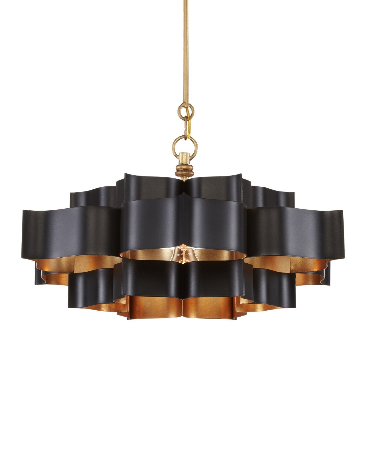 Grand Lotus Small Black Chandelier