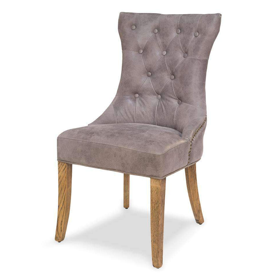 Sophie Side Chair Gray Leather-SARREID-SARREID-29970-Dining Chairs-1-France and Son