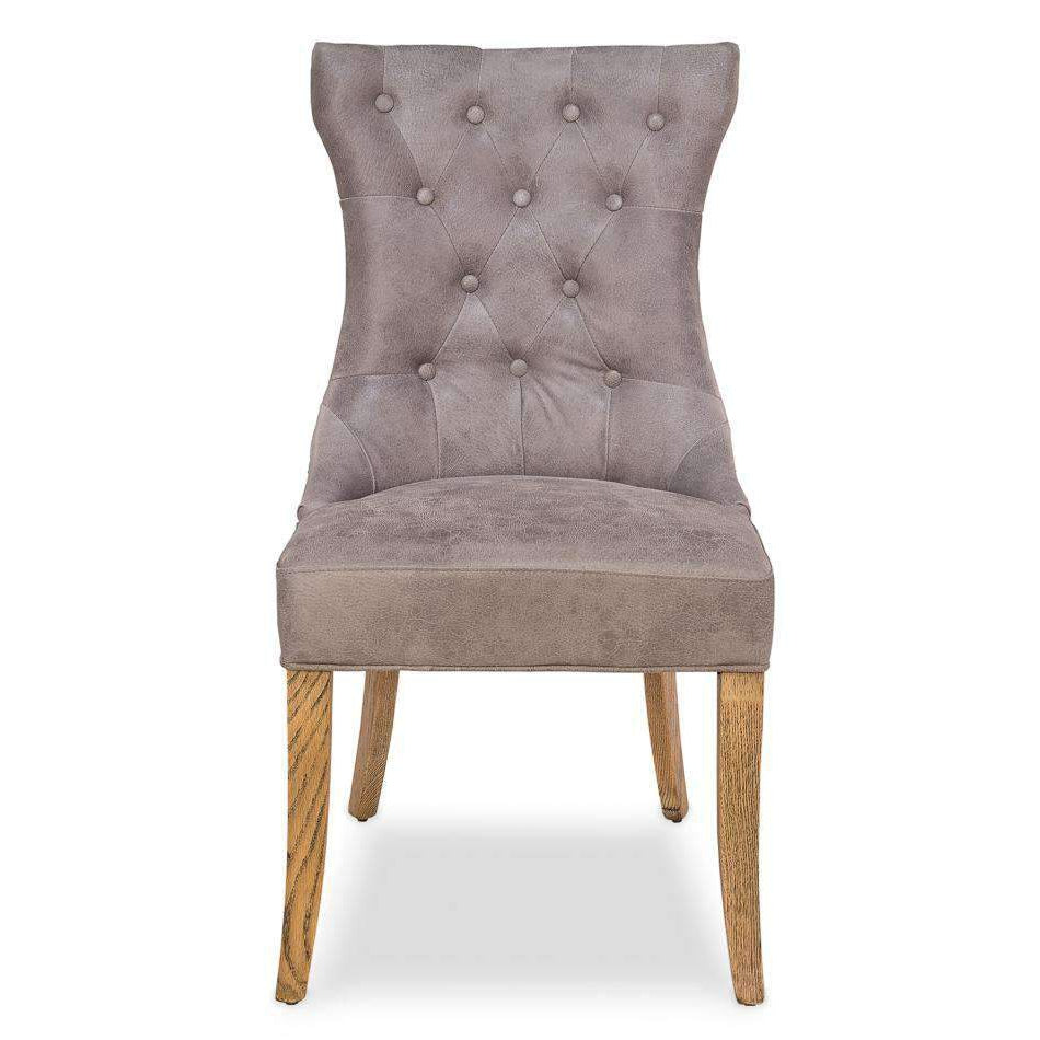 Sophie Side Chair Gray Leather-SARREID-SARREID-29970-Dining Chairs-3-France and Son