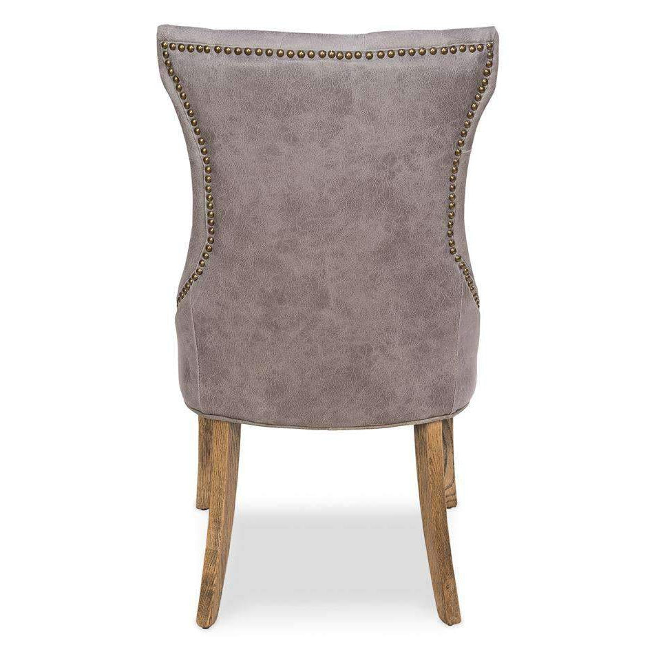 Sophie Side Chair Gray Leather-SARREID-SARREID-29970-Dining Chairs-5-France and Son