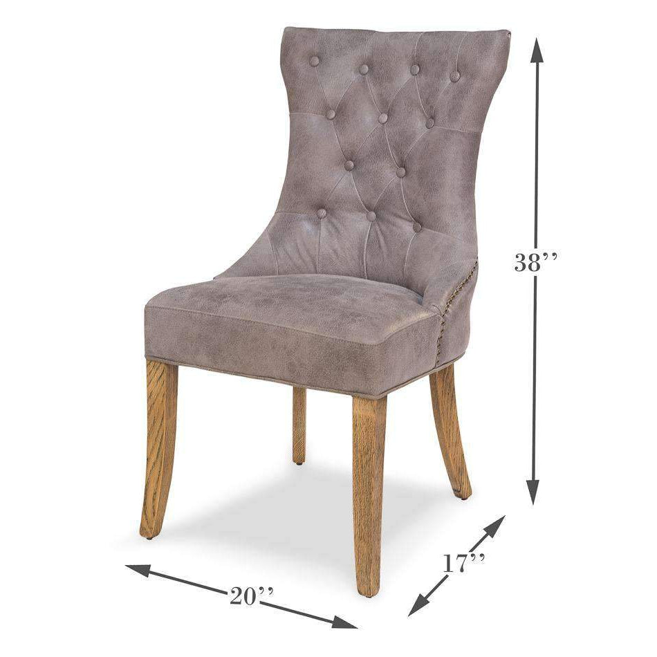 Sophie Side Chair Gray Leather-SARREID-SARREID-29970-Dining Chairs-2-France and Son