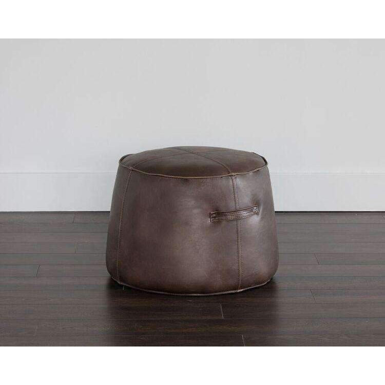 Mitchell Ottoman-Sunpan-SUNPAN-102833-Stools & OttomansDark Brown-5-France and Son