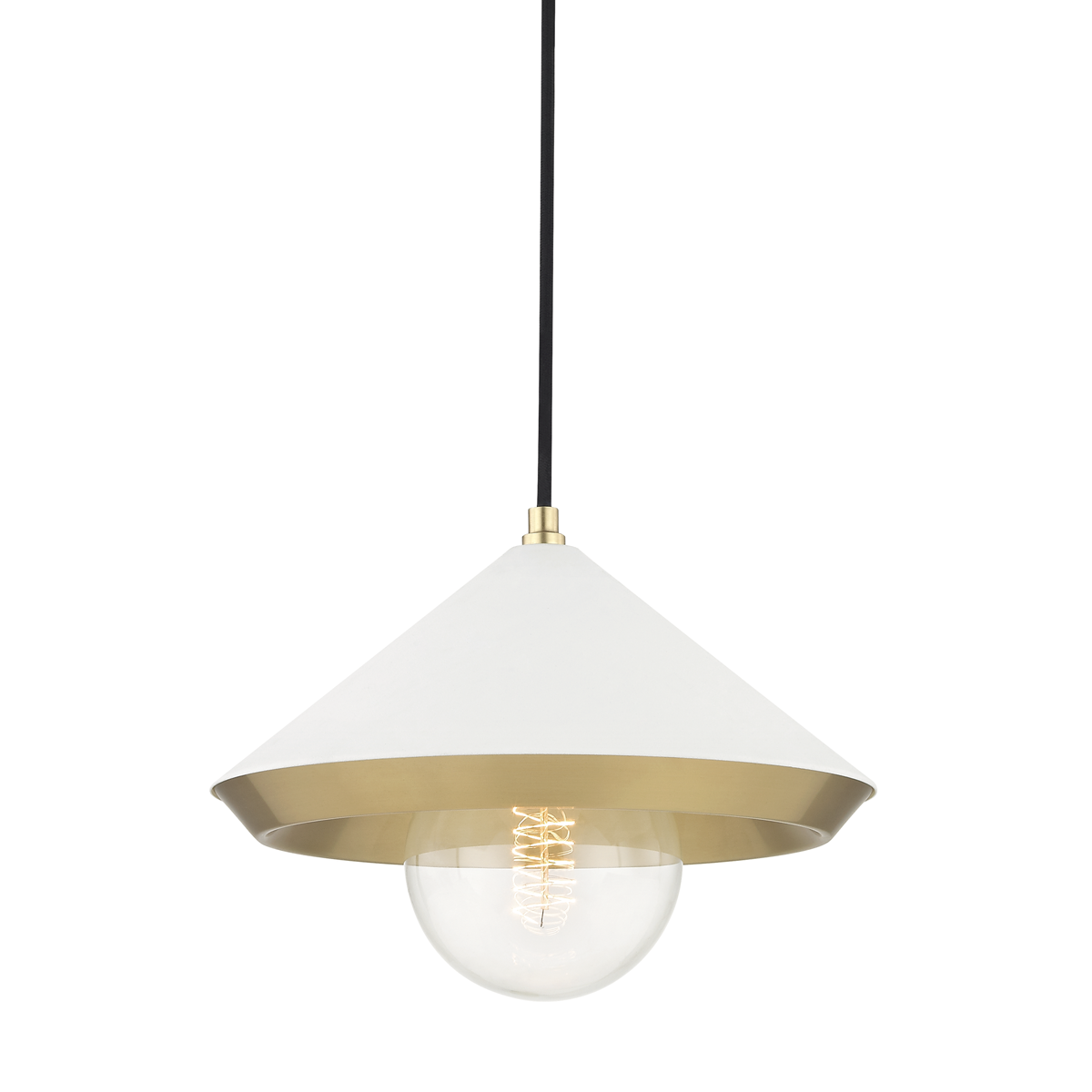 Marnie 1 Light Large Pendant-Mitzi-HVL-H139701L-AGB/WH-PendantsWhite-2-France and Son