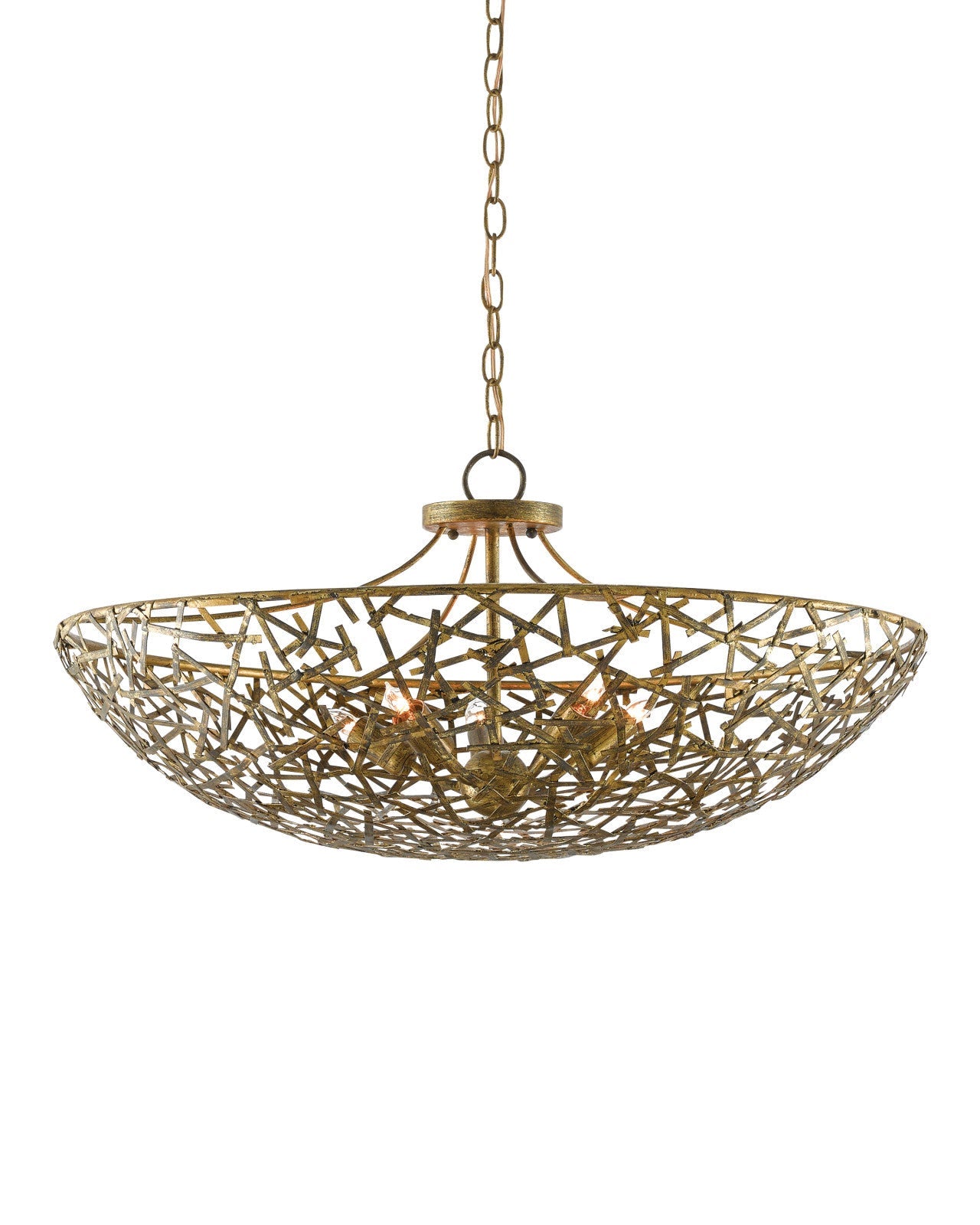 Confetti Bowl Gold Chandelier