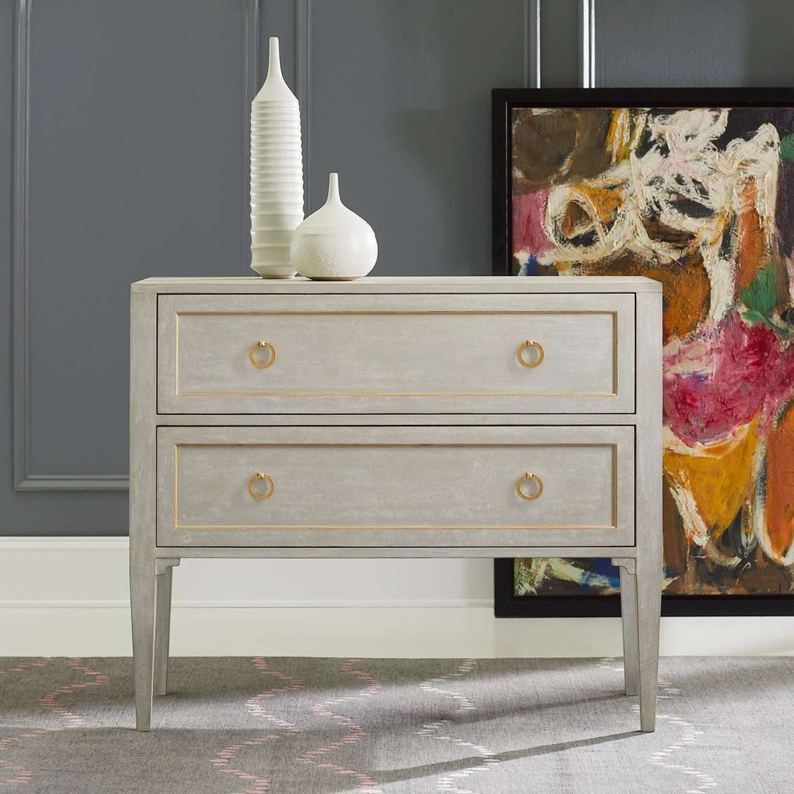 Gustavian Two Drawer Chest-Modern History-MODERN-MH888F01-Dressers-1-France and Son