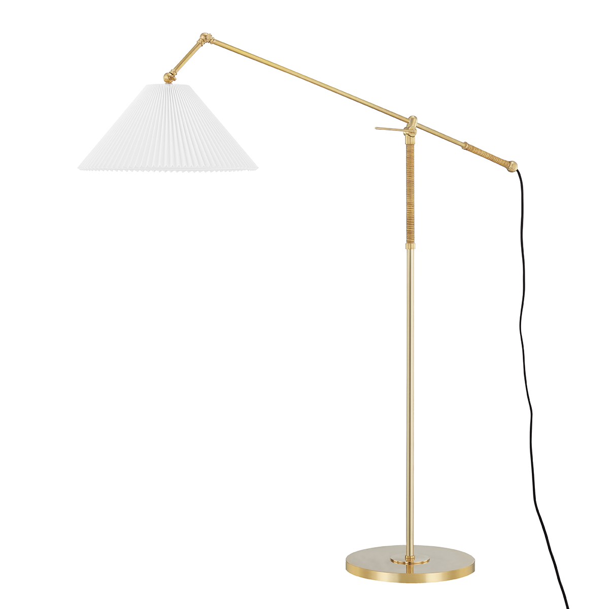 Dorset 1 Light Floor Lamp Aged Brass-Hudson Valley-HVL-MDSL512-AGB-Floor Lamps-1-France and Son