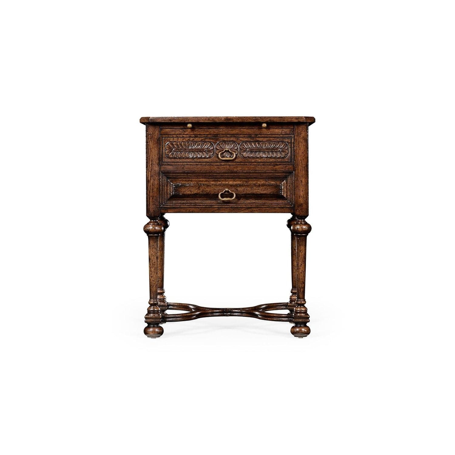 Tudorbethan Dark Oak Side Table with Slide-Jonathan Charles-JCHARLES-494470-TDO-Side Tables-2-France and Son