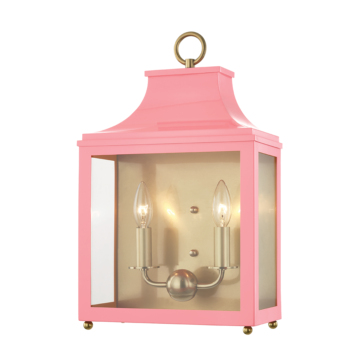 Leigh 2 Light Wall Sconce-Mitzi-HVL-H259102-AGB/PK-Wall LightingAged Brass/Pink-2-France and Son