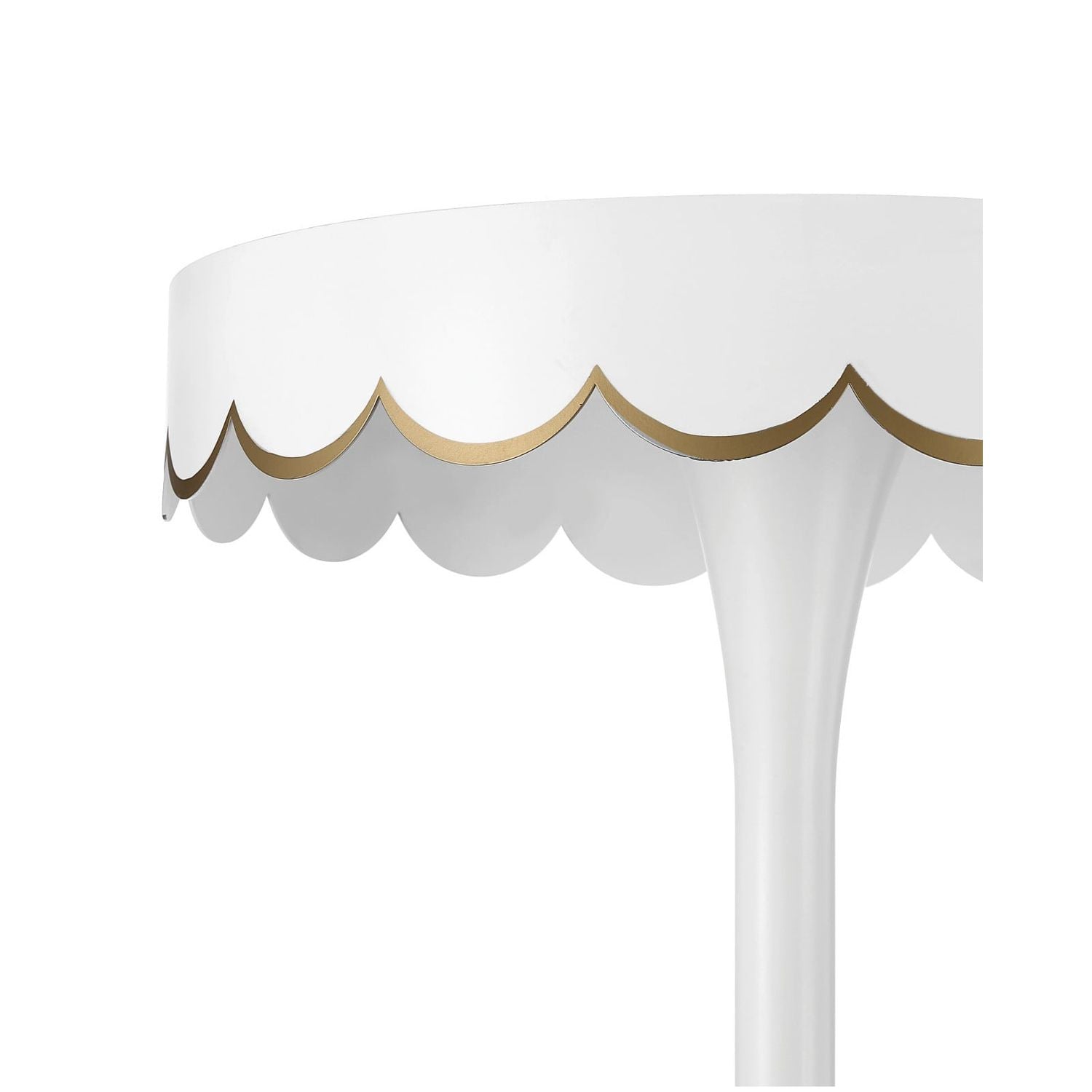 Alternate view of Enid White Accent Table in white and gold.