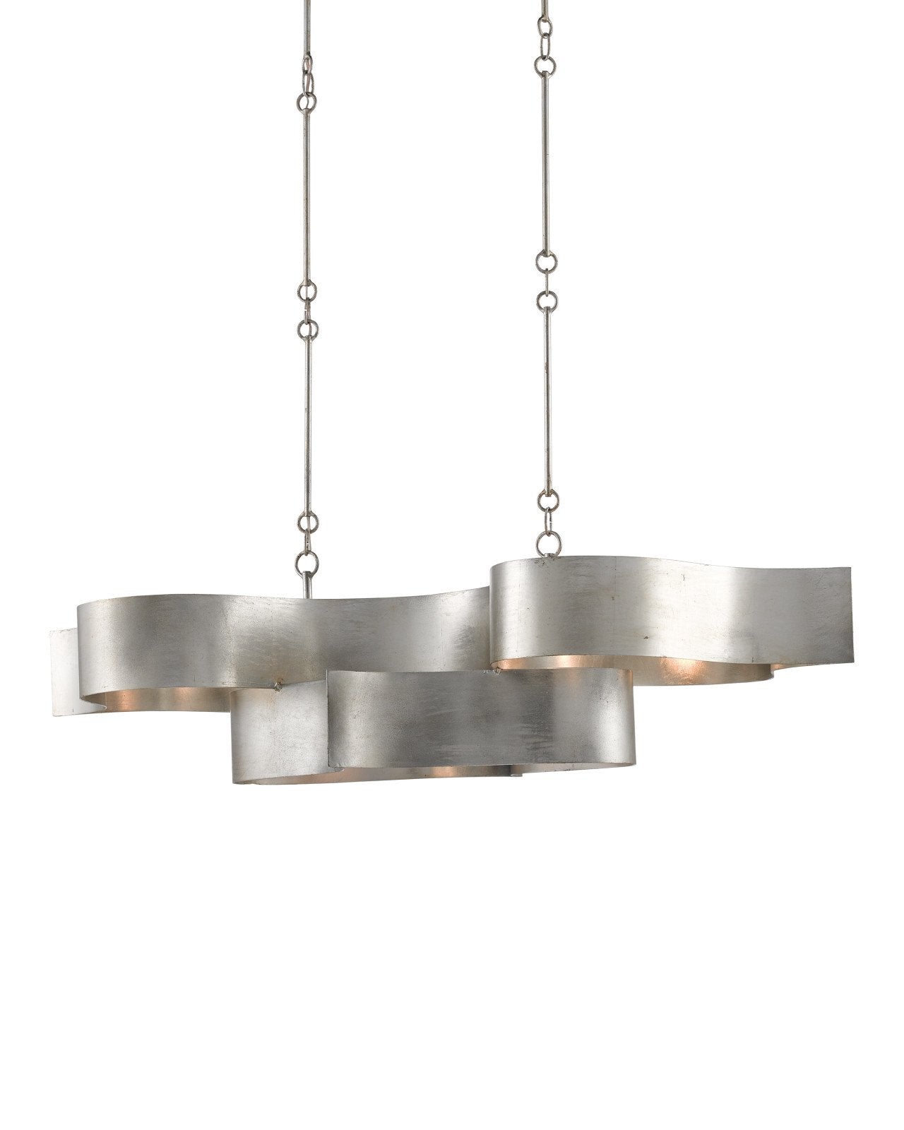 Grand Lotus Silver Oval Chandelier