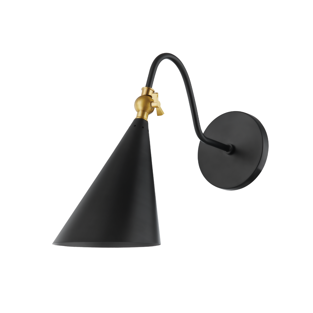 Lupe 1 Light Wall Sconce-Mitzi-HVL-H285101-AGB/SBK-Outdoor Wall SconcesAged Brass / Soft Black-2-France and Son