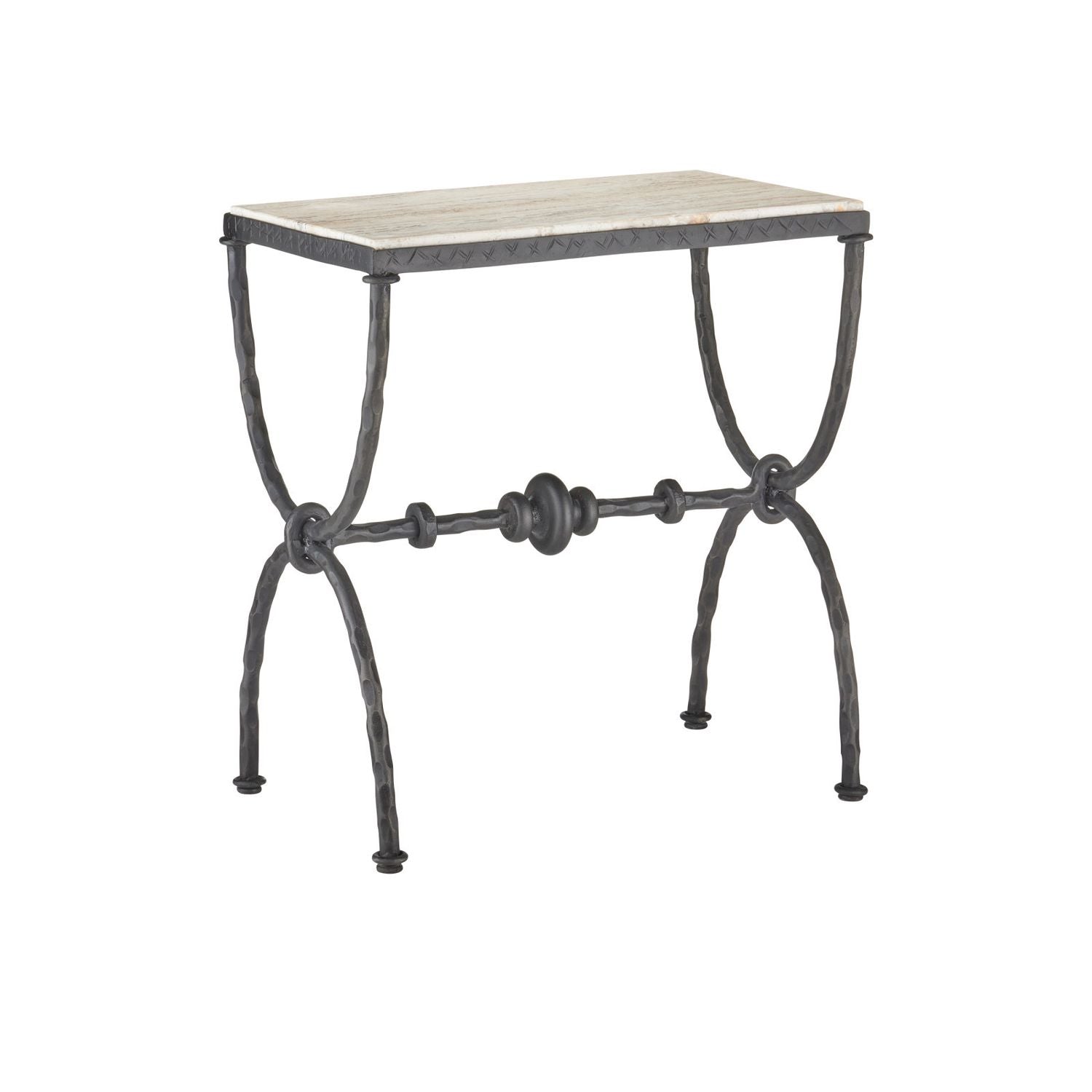 Agora White Travertine Side Table