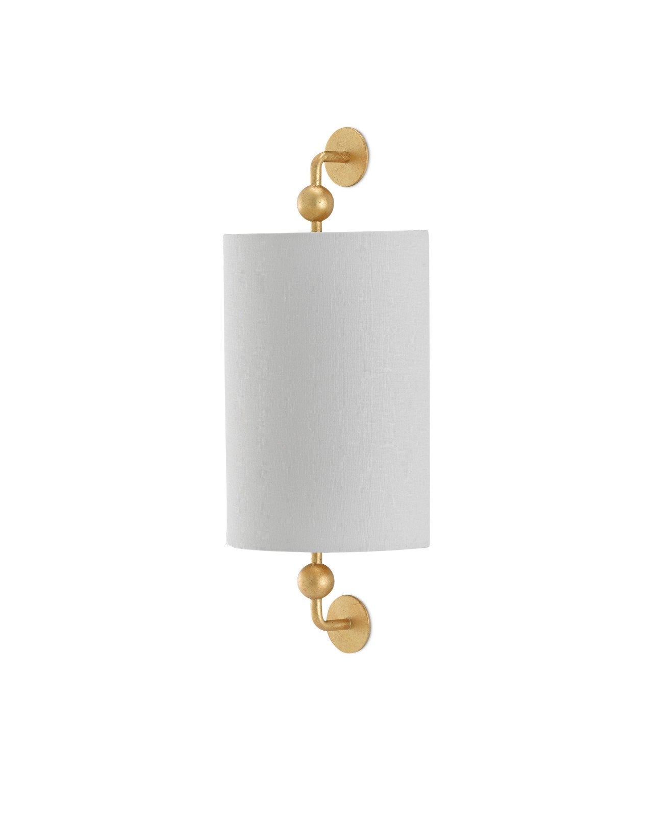 Tavey Gold Wall Sconce, White Shade