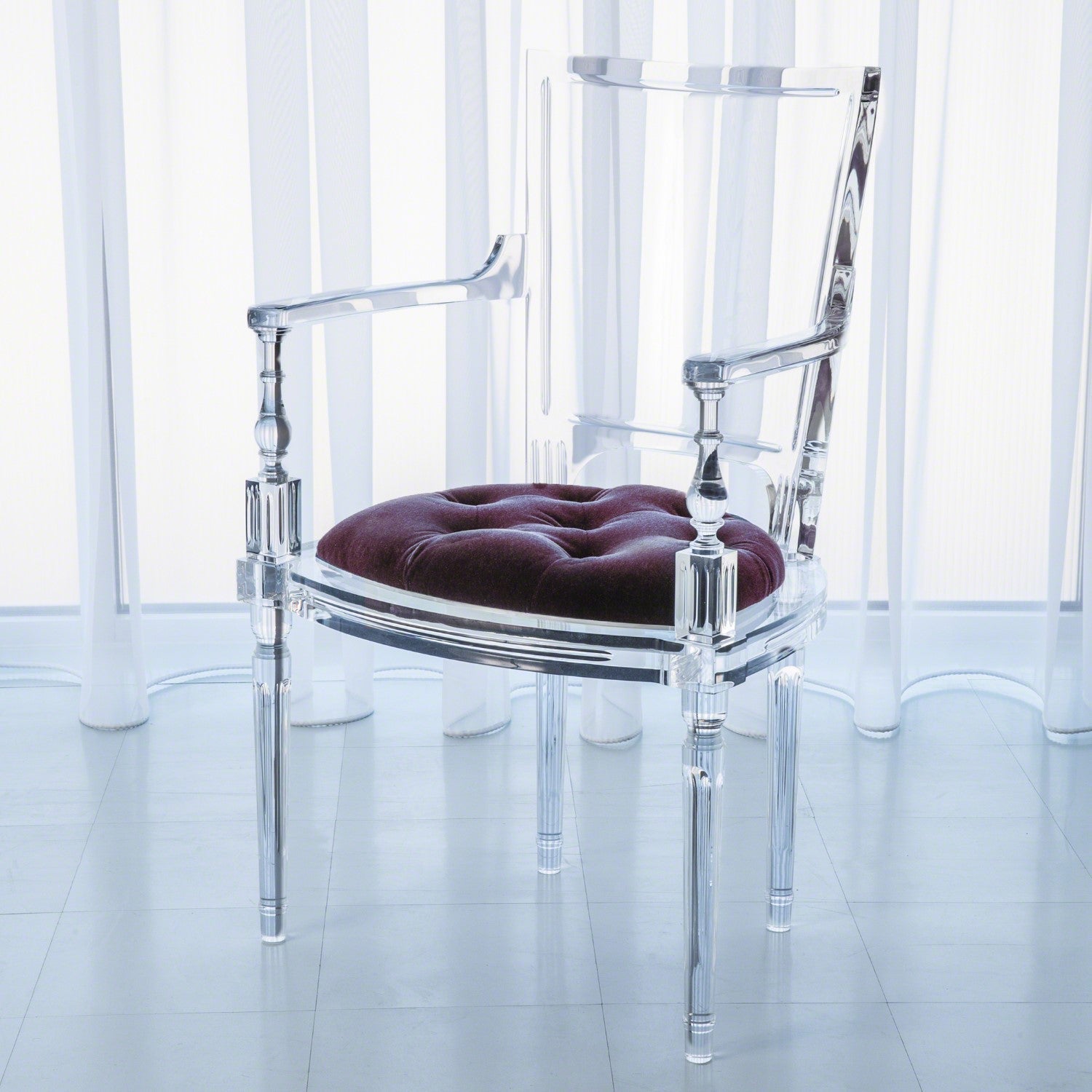 Marilyn Acrylic Arm Chair-Global Views-GVSA-3.31170-Dining ChairsSultana Lavender-3-France and Son