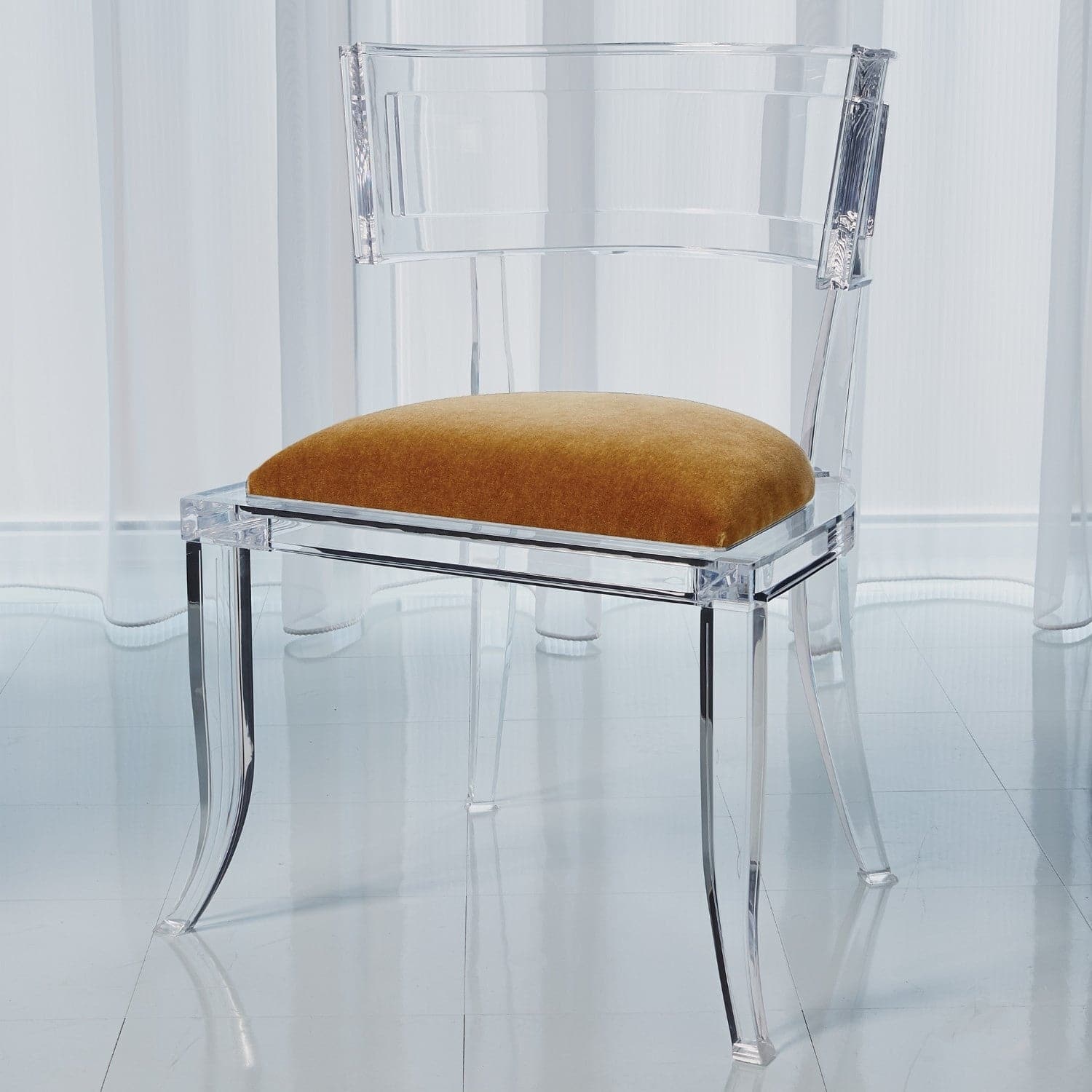 Klismos Acrylic Chair-Global Views-GVSA-3.31327-Dining ChairsBrown Sugar-15-France and Son