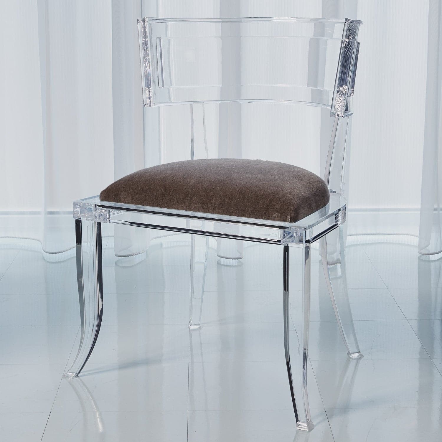 Klismos Acrylic Chair-Global Views-GVSA-3.31329-Dining ChairsPewter-9-France and Son