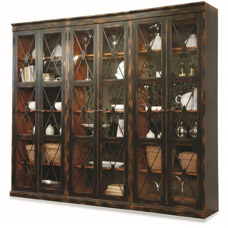 Sanctuary Two-Door Thin Display Cabinet - Ebony-Hooker-HOOKER-3005-50001-Bookcases & Cabinets-4-France and Son