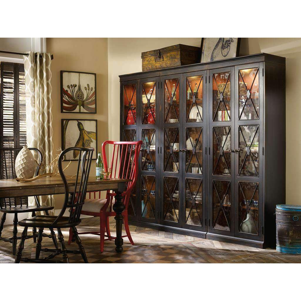 Sanctuary Two-Door Thin Display Cabinet - Ebony-Hooker-HOOKER-3005-50001-Bookcases & Cabinets-5-France and Son