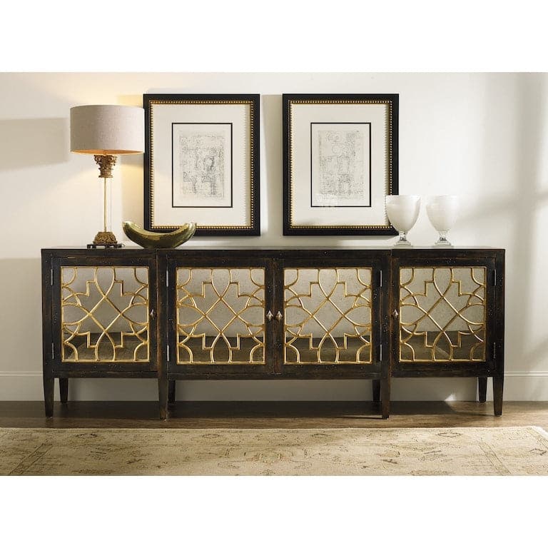 Sanctuary Four-Door Mirrored Console-Hooker-HOOKER-3013-85001-Sideboards & CredenzasSurf-Visage-5-France and Son