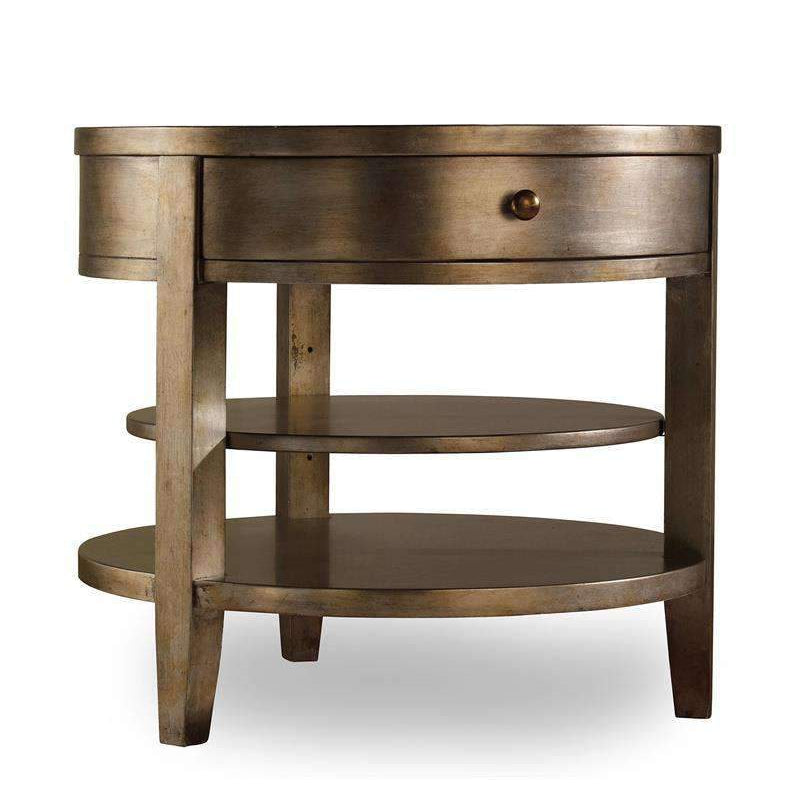 Sanctuary One-Drawer Round Lamp Table - Visage-Hooker-HOOKER-3014-50003-Side Tables-1-France and Son