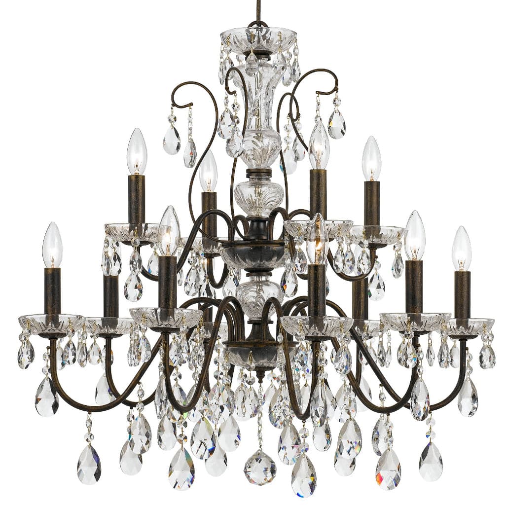 Butler 12 Light Crystal Chandelier-Crystorama Lighting Company-CRYSTO-3029-EB-CL-MWP-Chandeliers-2-France and Son