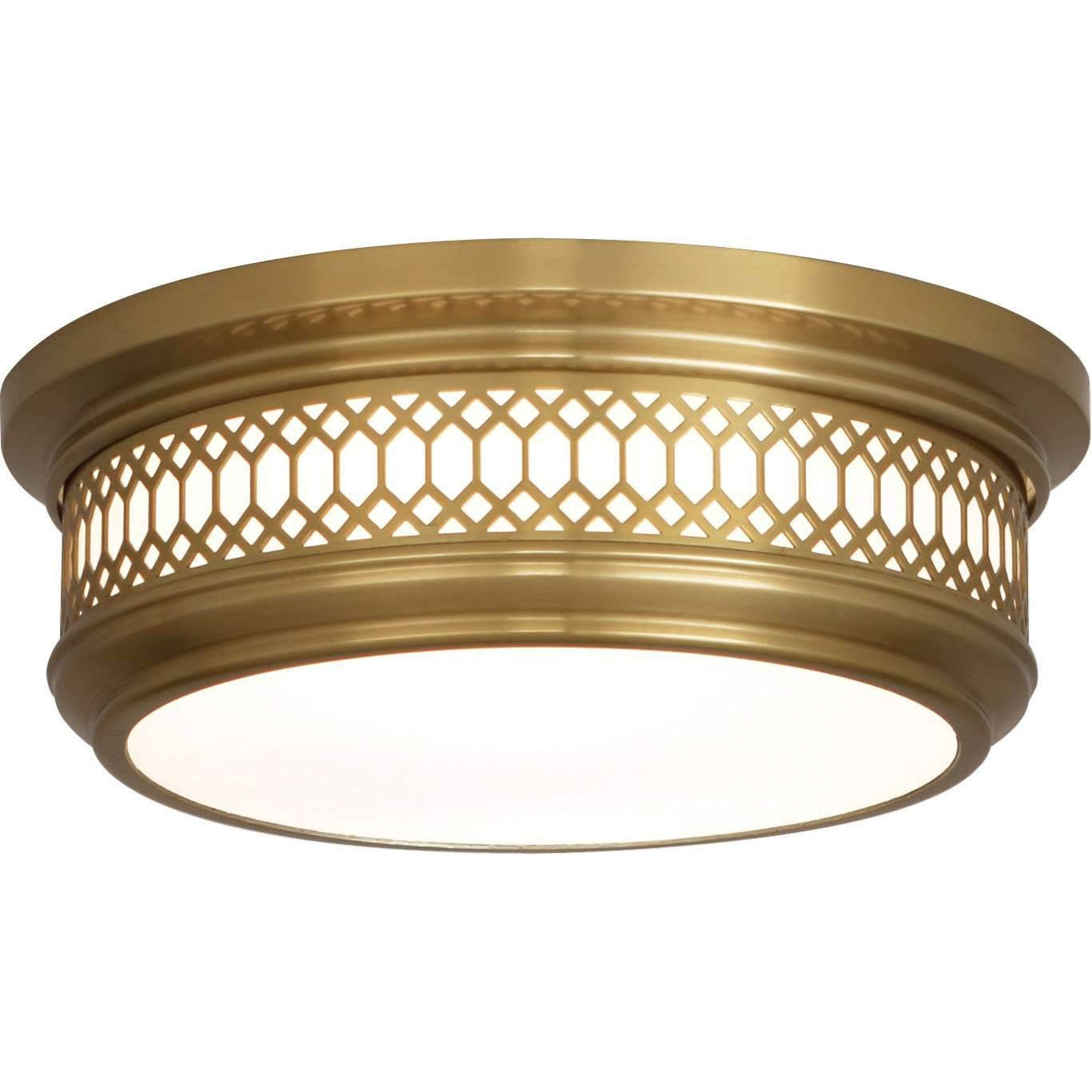 Williamsburg Tucker Flushmount - Small-Robert Abbey Fine Lighting-ABBEY-306-Flush MountsAntique Brass-1-France and Son