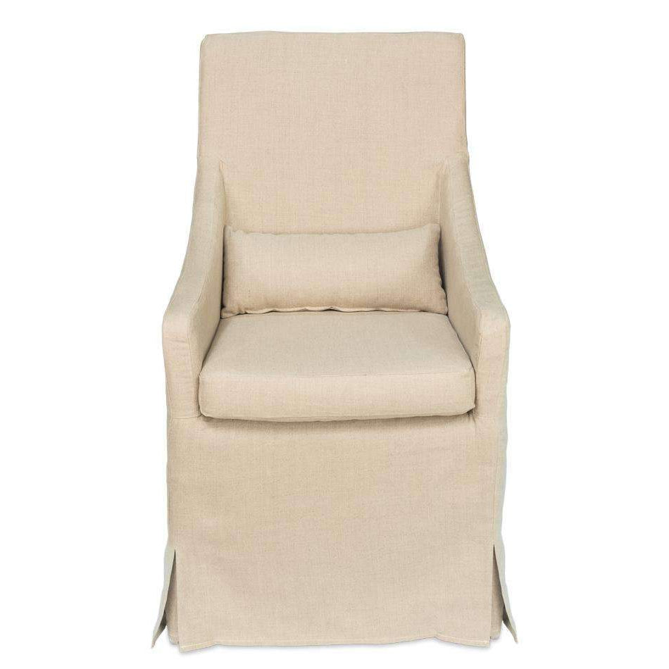 Boyce Skirted Arm Chair - Beige-SARREID-SARREID-30689-Lounge Chairs-1-France and Son