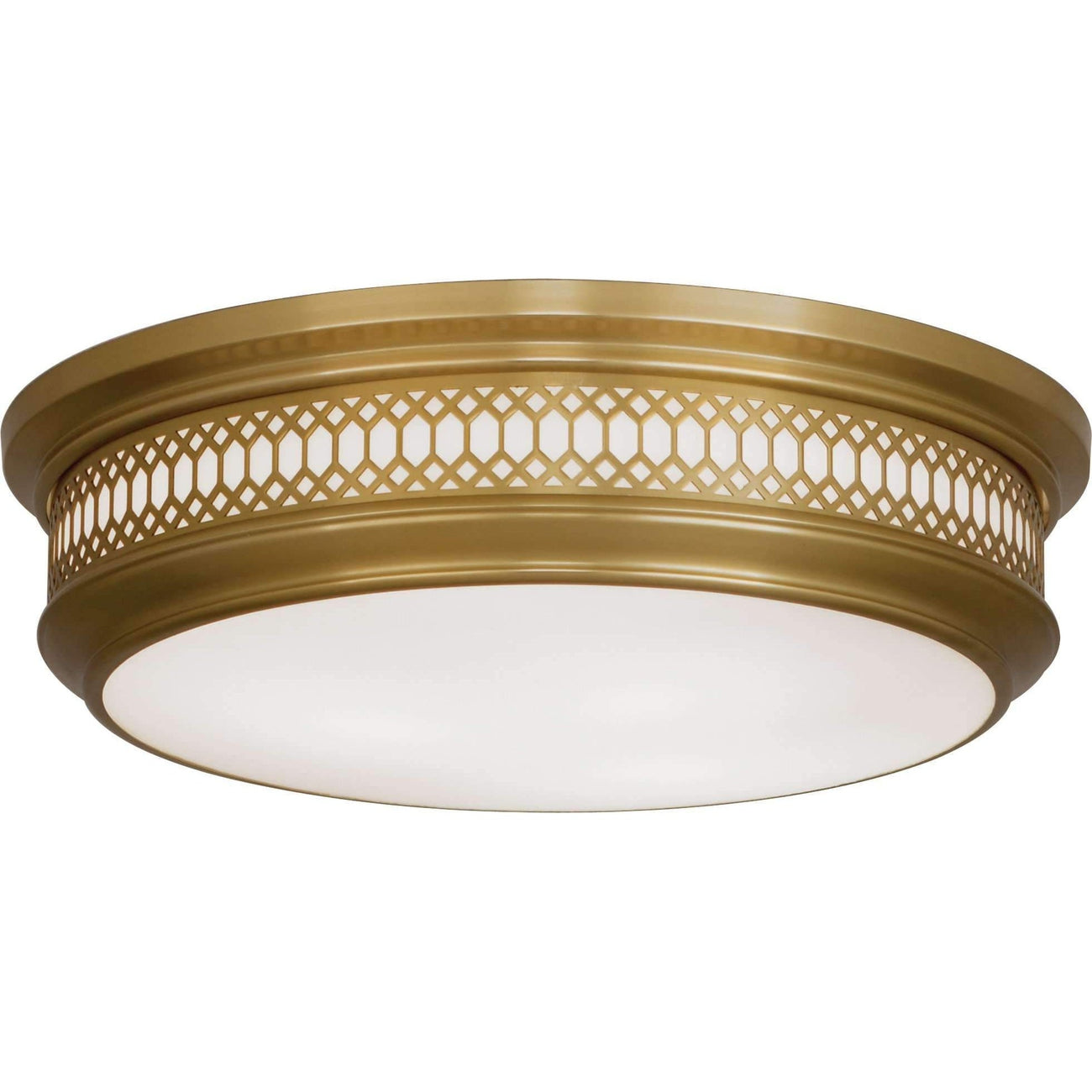 Williamsburg Tucker Flushmount - Large-Robert Abbey Fine Lighting-ABBEY-307-Flush MountsAntique Brass Finish-1-France and Son