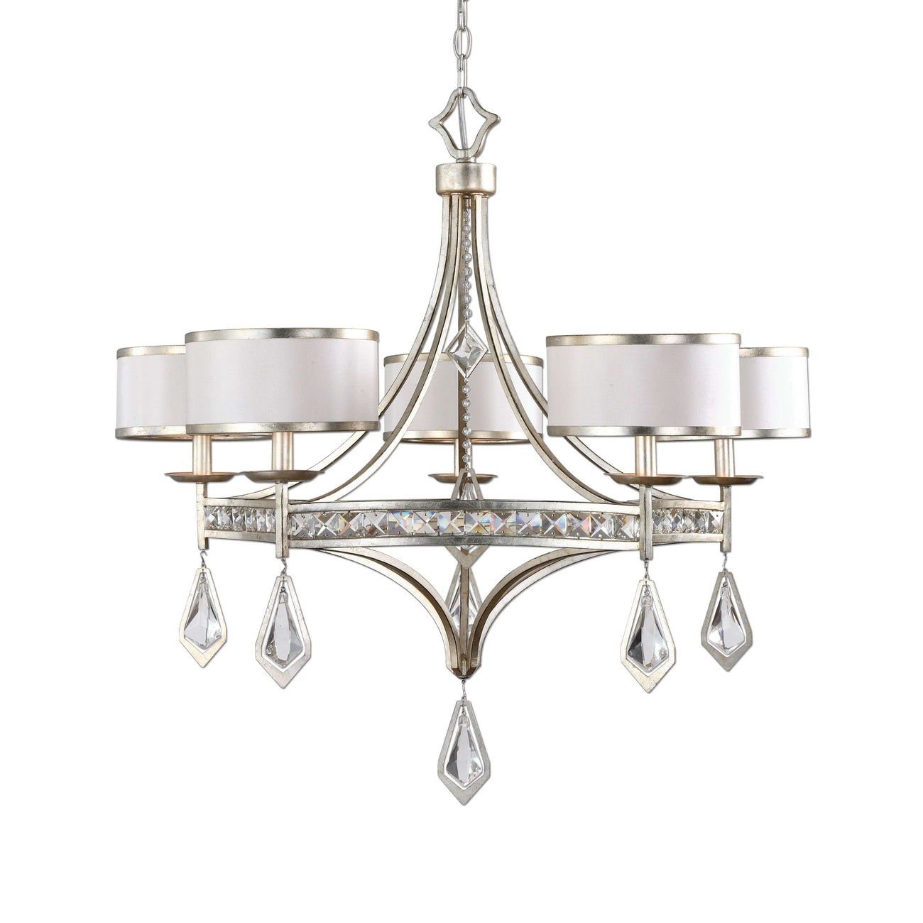 Tamworth 5 Light Silver Champagne Chandelier-Uttermost-UTTM-21268-Chandeliers-1-France and Son