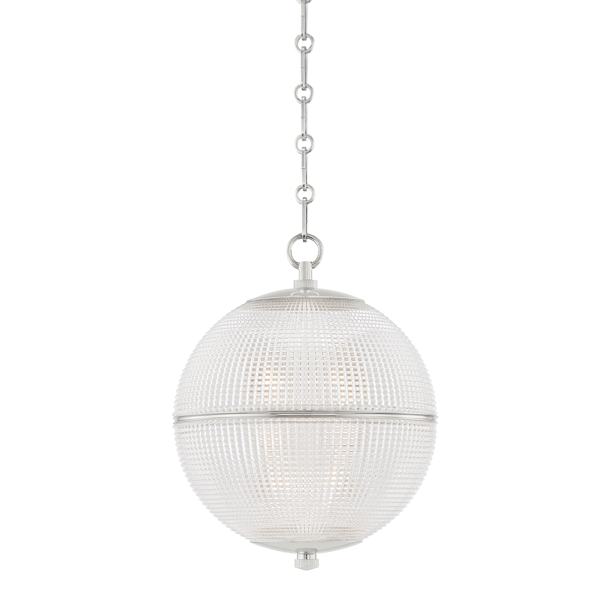 Sphere No. 3 1 Light Small Pendant Polished Nickel-Hudson Valley-HVL-MDS800-PN-Pendants-1-France and Son