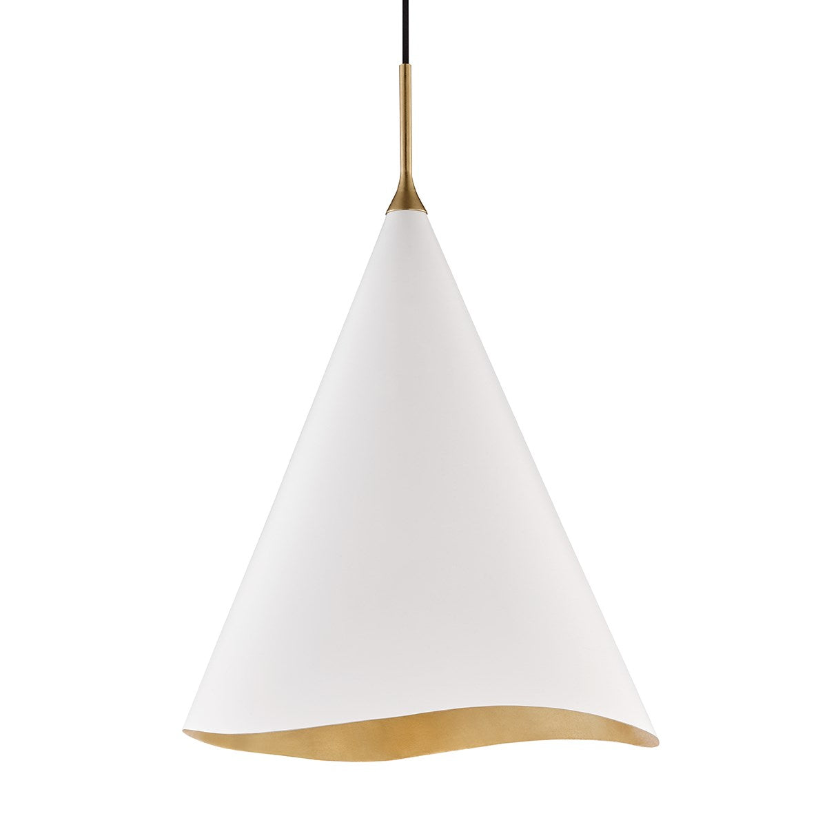 Martini Gold Leaf Pendant Large-Hudson Valley-HVL-9618-GL/WHT-PendantsSoft Off White Combo-2-France and Son