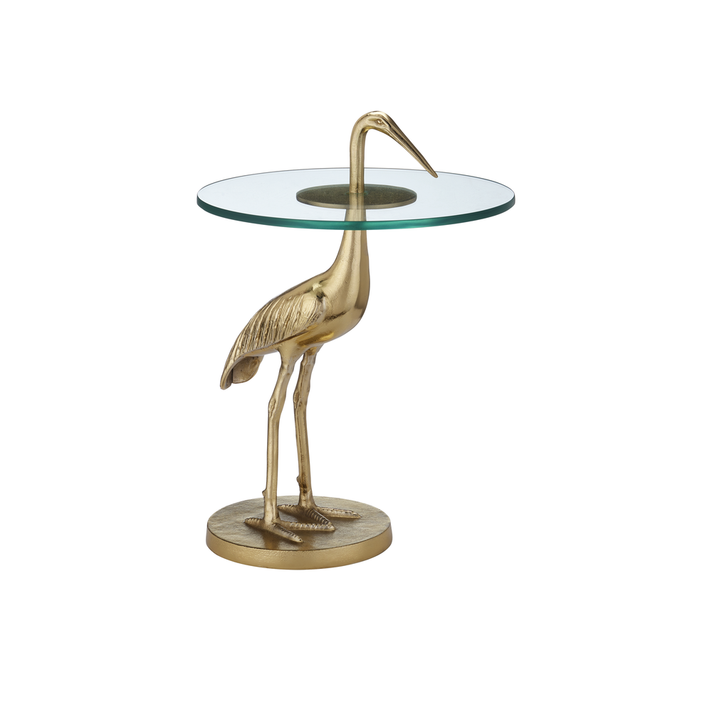 Crane Brass Accent Table