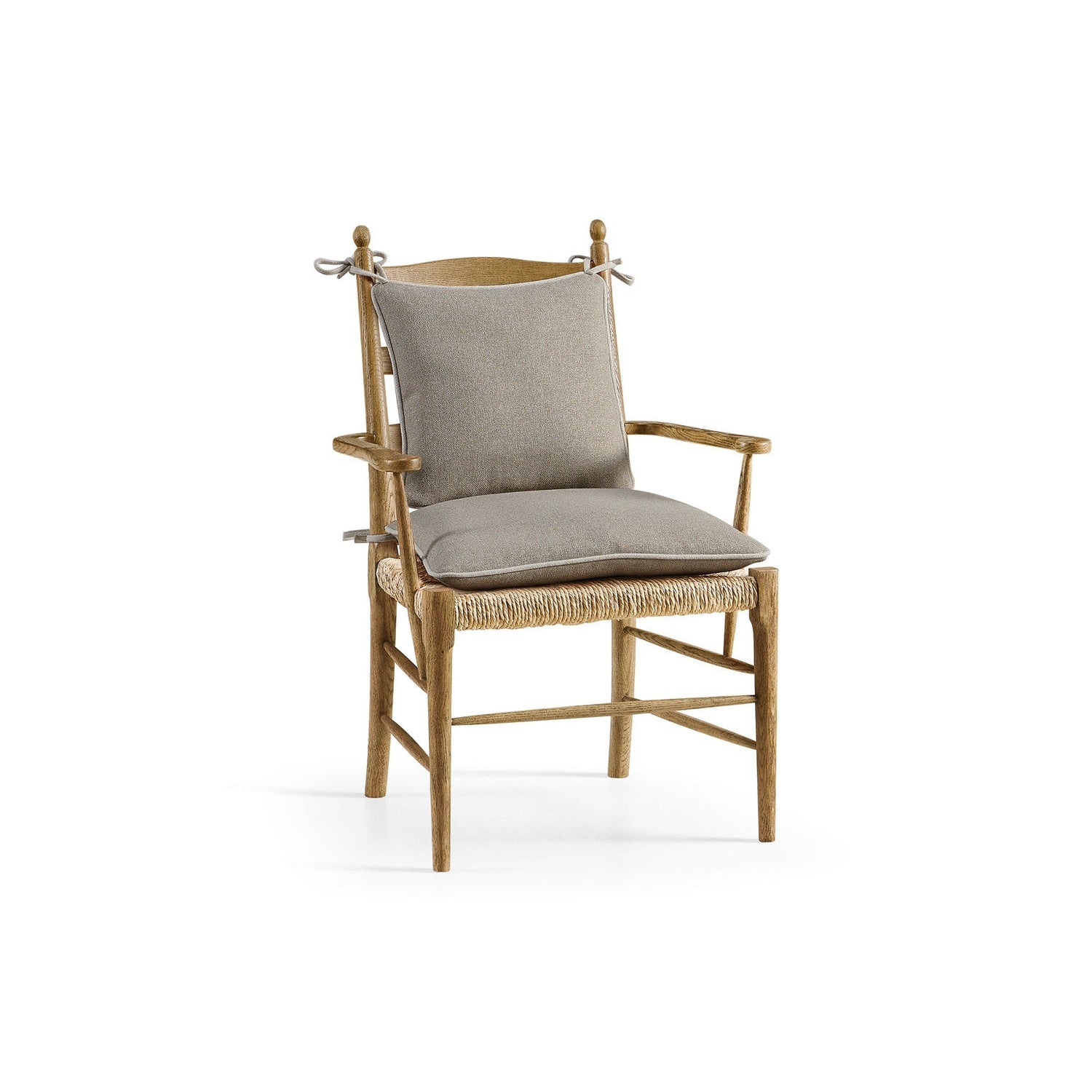 Doppler Ladder Back Arm Chair-Jonathan Charles-JCHARLES-003-2-000-SBC-Dining ChairsGrey - Brown - Alder-7-France and Son