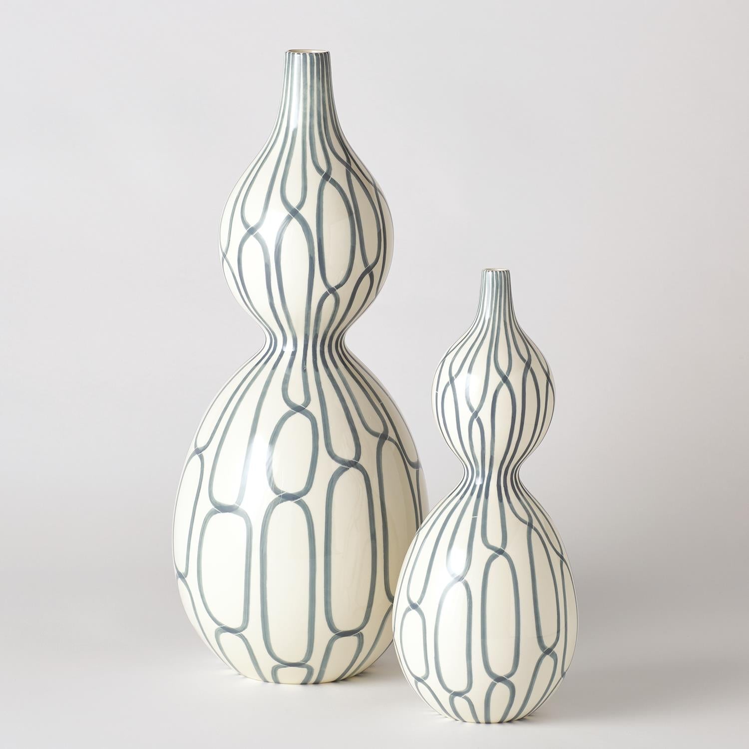 Linking Trellis Double Bulb Vase-Global Views-GVSA-D8.80022-Vases-2-France and Son