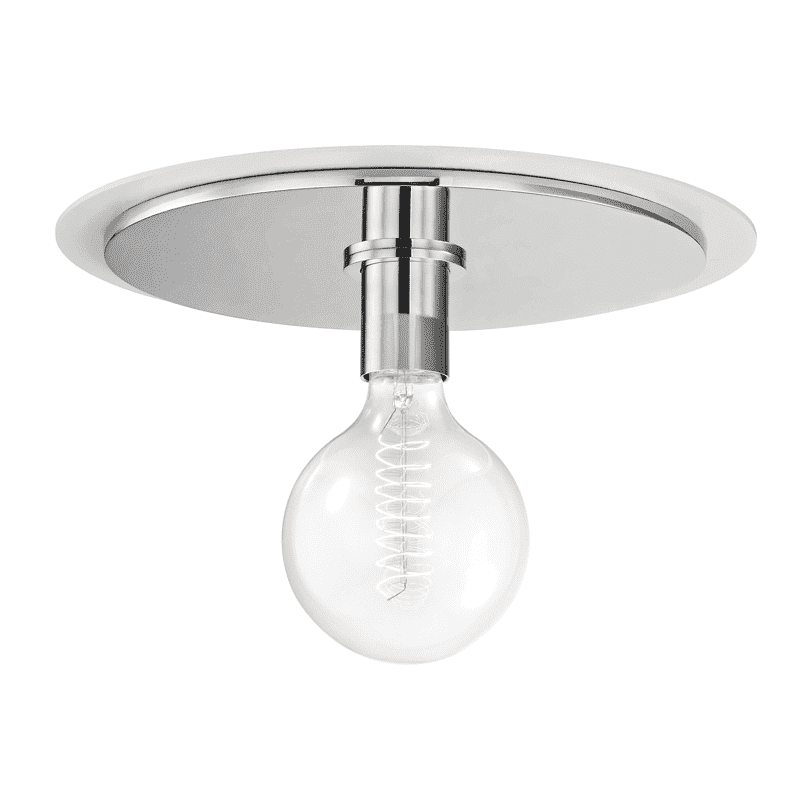 Milo 1 Light Large Flush Mount-Mitzi-HVL-H137501L-PN/WH-Bathroom LightingPolished Nickel-White-4-France and Son