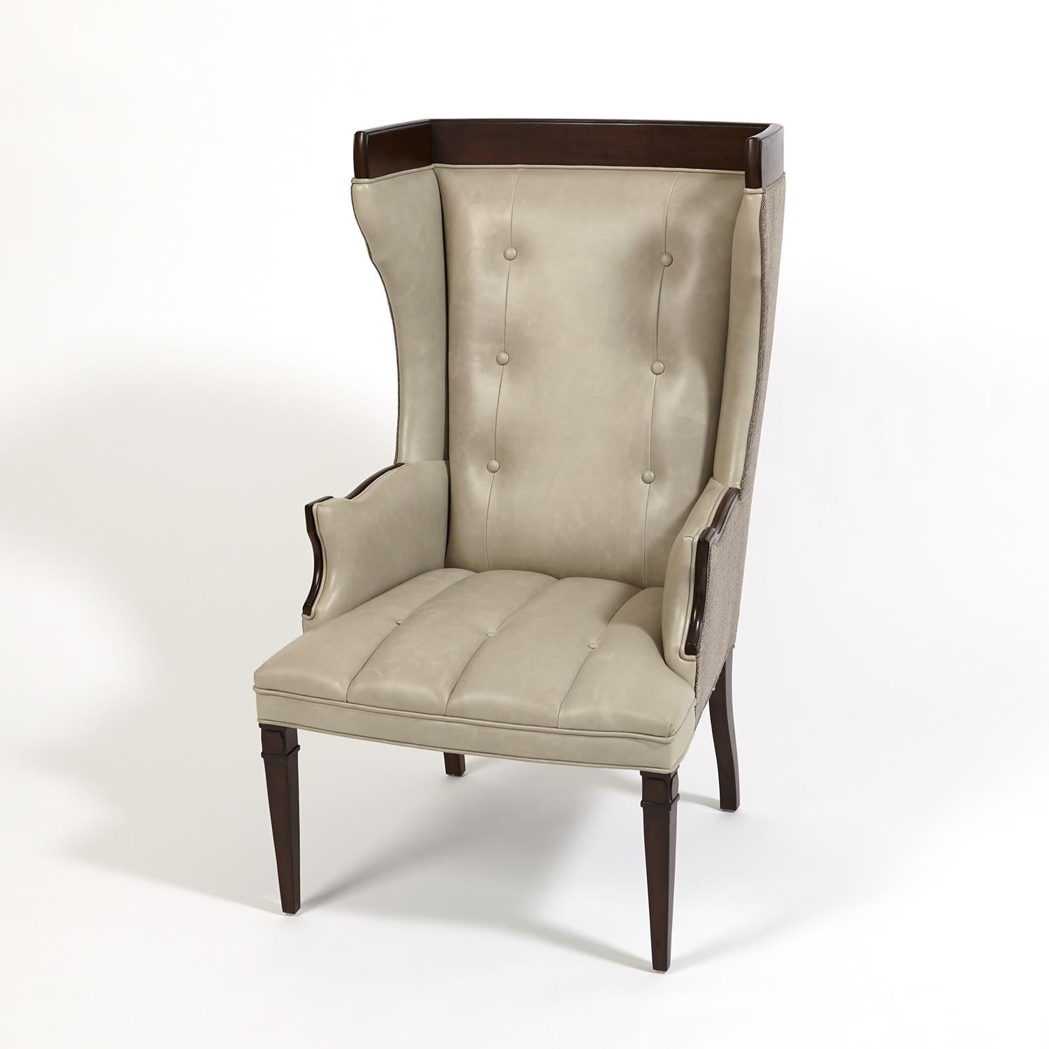 Wrenn Chair-Fabric/Leather Combo-Global Views-GVSA-2639-Lounge ChairsFabric/Leather Combo-1-France and Son