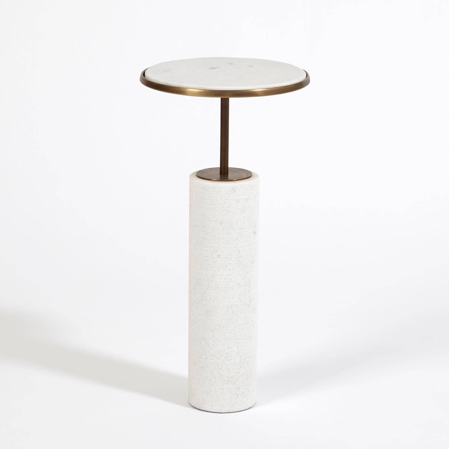 Tall Cored Marble Table-Global Views-GVSA-9.93060-Side TablesTall-Bronze-4-France and Son