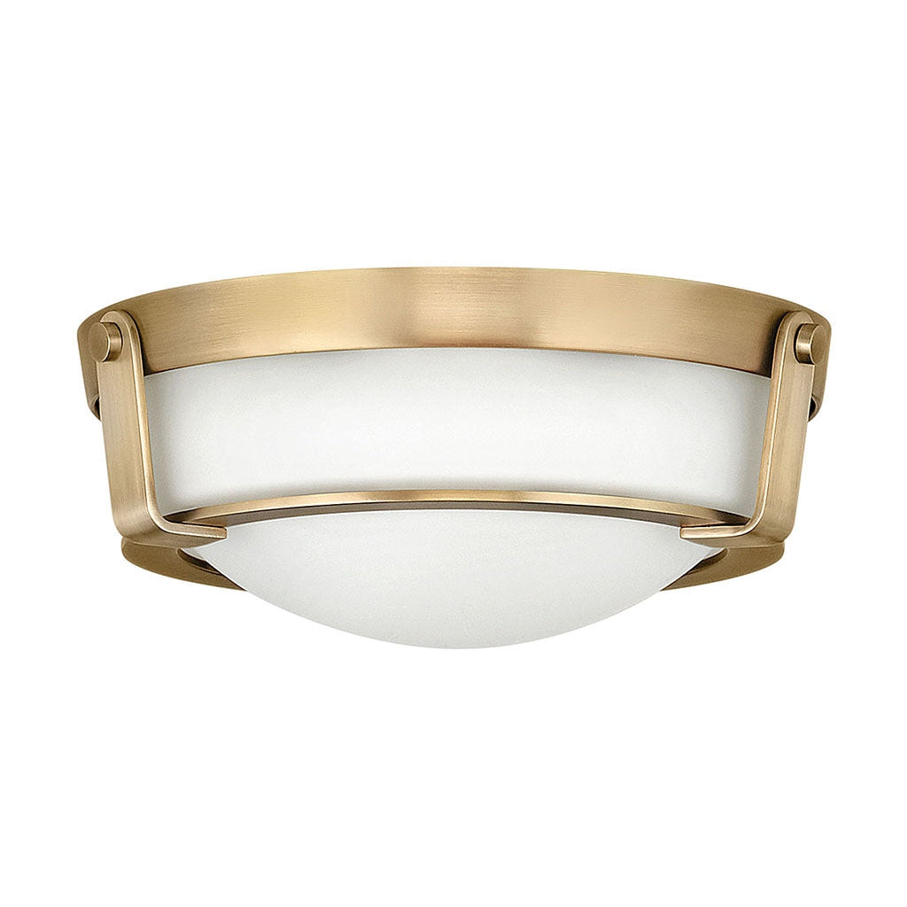 Foyer Hathaway Small Flush Mount-Hinkley Lighting-HINKLEY-3223HB-Flush MountsEtched Glass-Heritage Brass-4-France and Son
