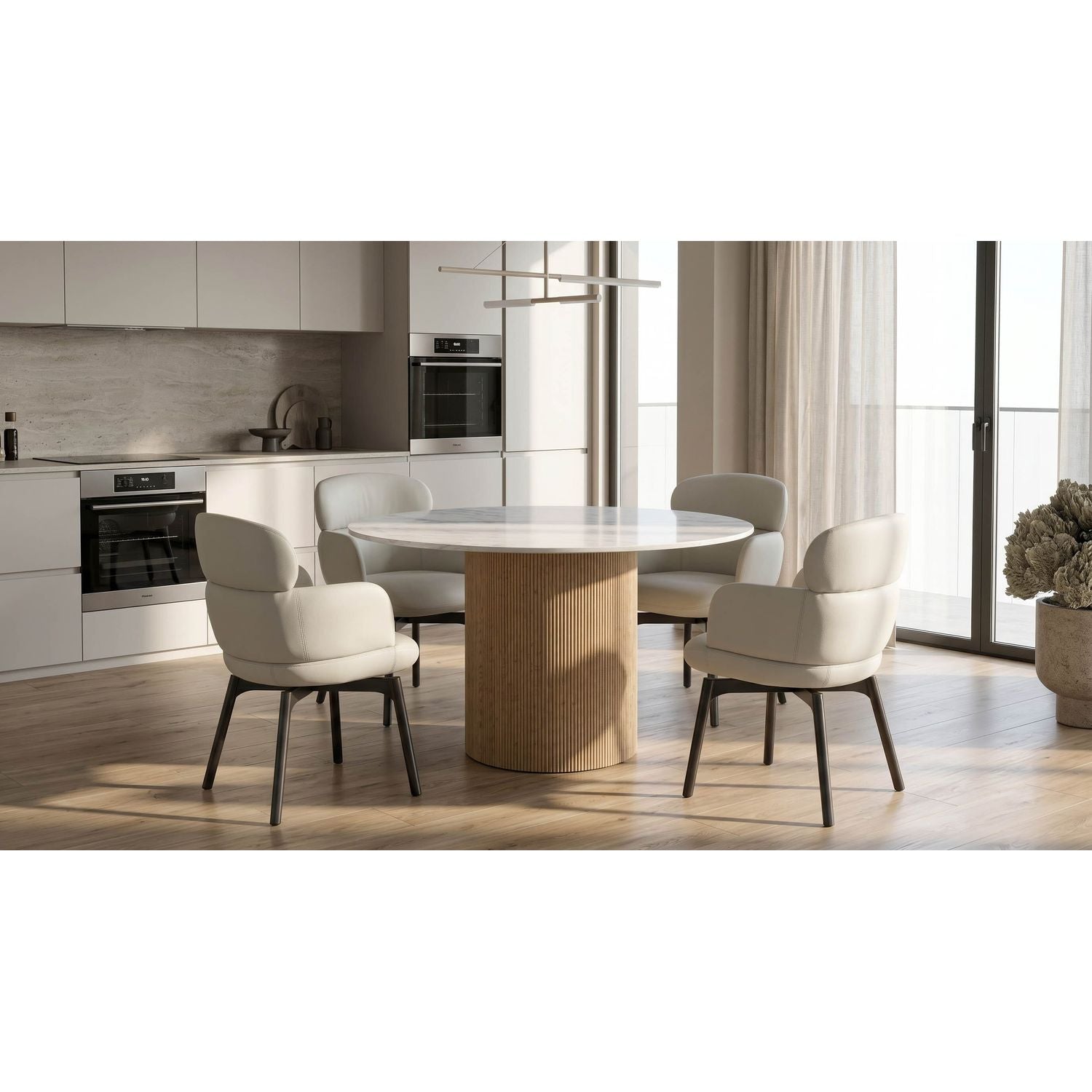 Vienna Quartz Round Dining Table