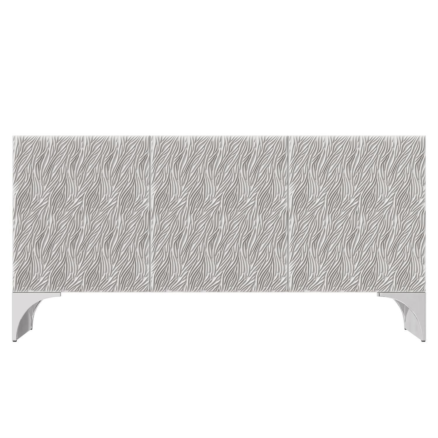 Stratum Buffet - Fossil White Faux Stone Finish-Bernhardt-BHDT-325132-Bookcases & Cabinets-3-France and Son