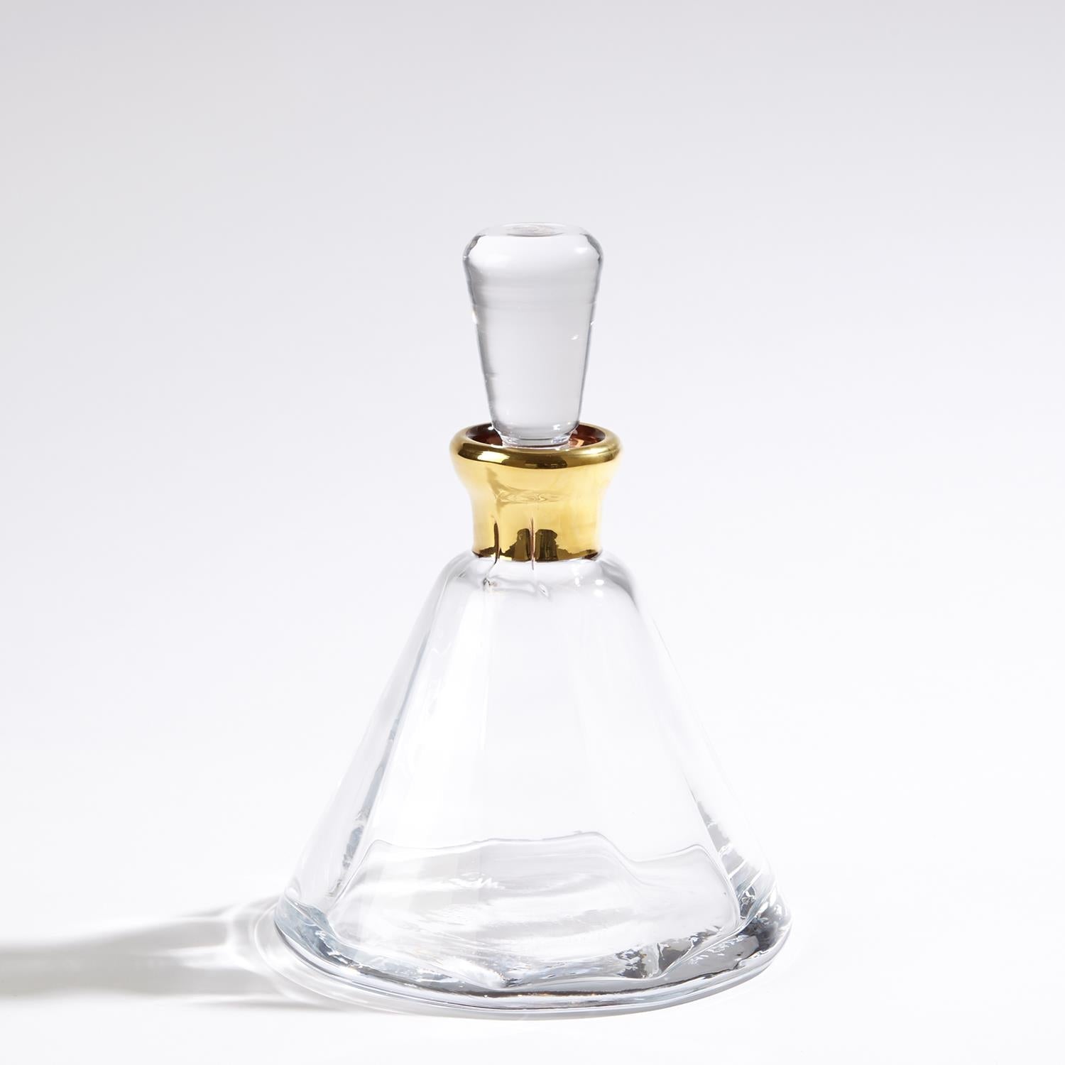 Decante Collections-Global Views-GVSA-6.60389-Decorative ObjectsGold-Cone Decanter-5-France and Son