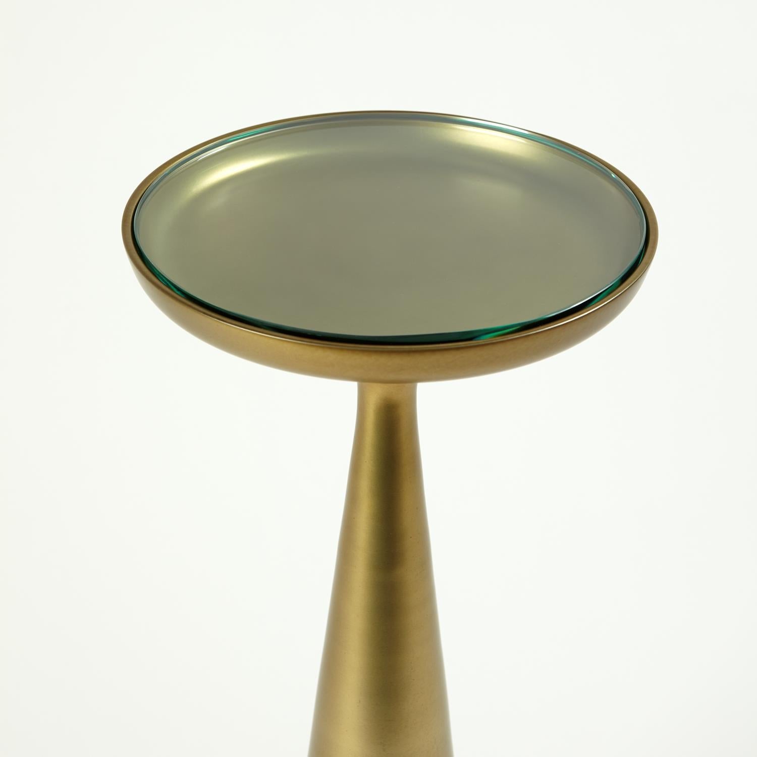 Minaret Accent Table-Global Views-GVSA-7.90768-Side TablesLarge-Satin Nickel-6-France and Son