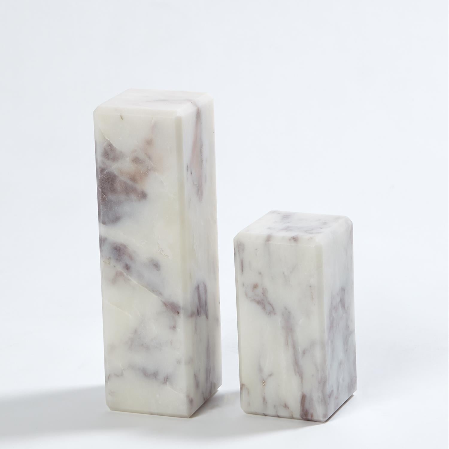 3 Marble Mini Pedestal/Riser-Global Views-GVSA-9.93246-Decorative ObjectsLarge-2-France and Son