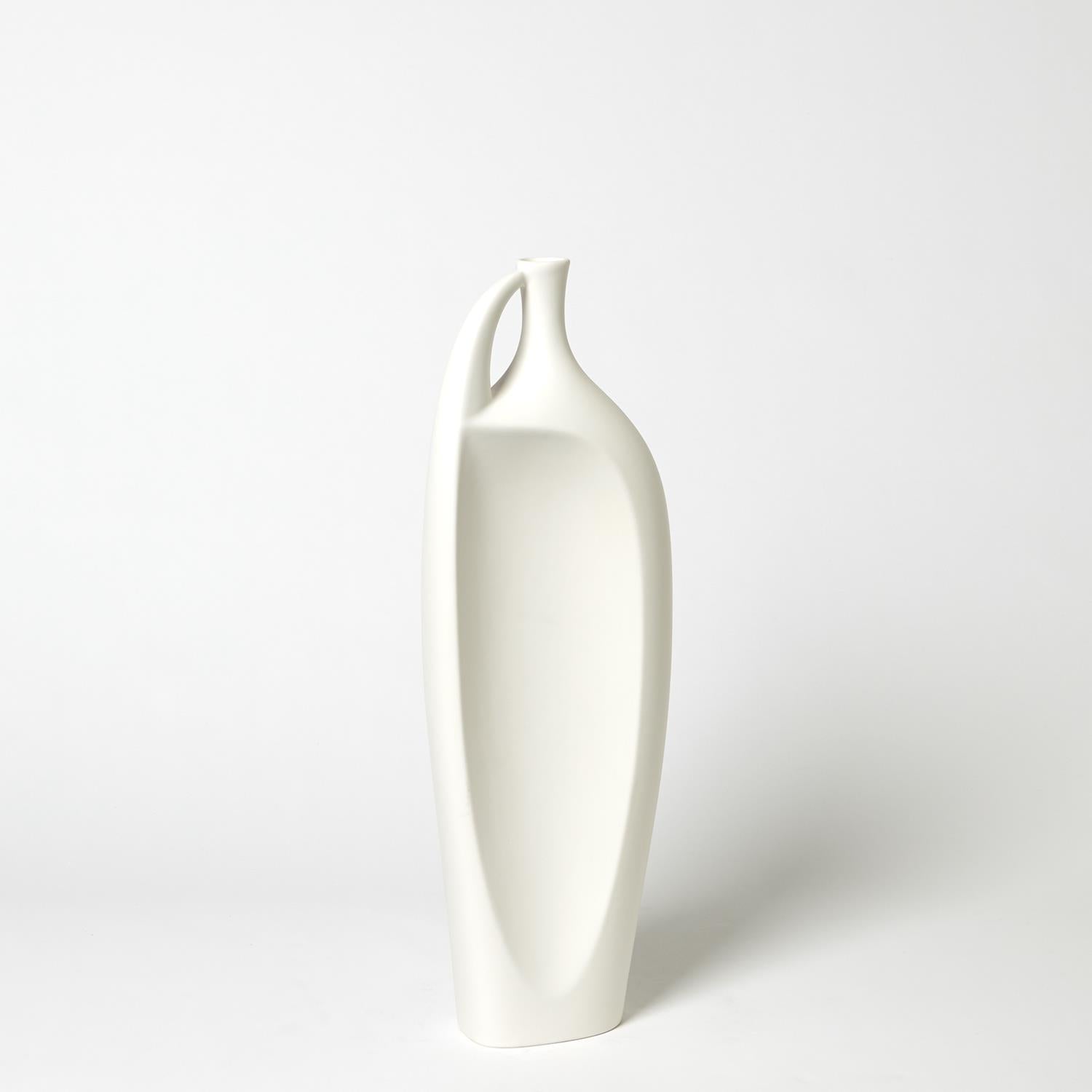 Indentation Vase-Global Views-GVSA-1.10680-VasesMedium-Matte White-4-France and Son