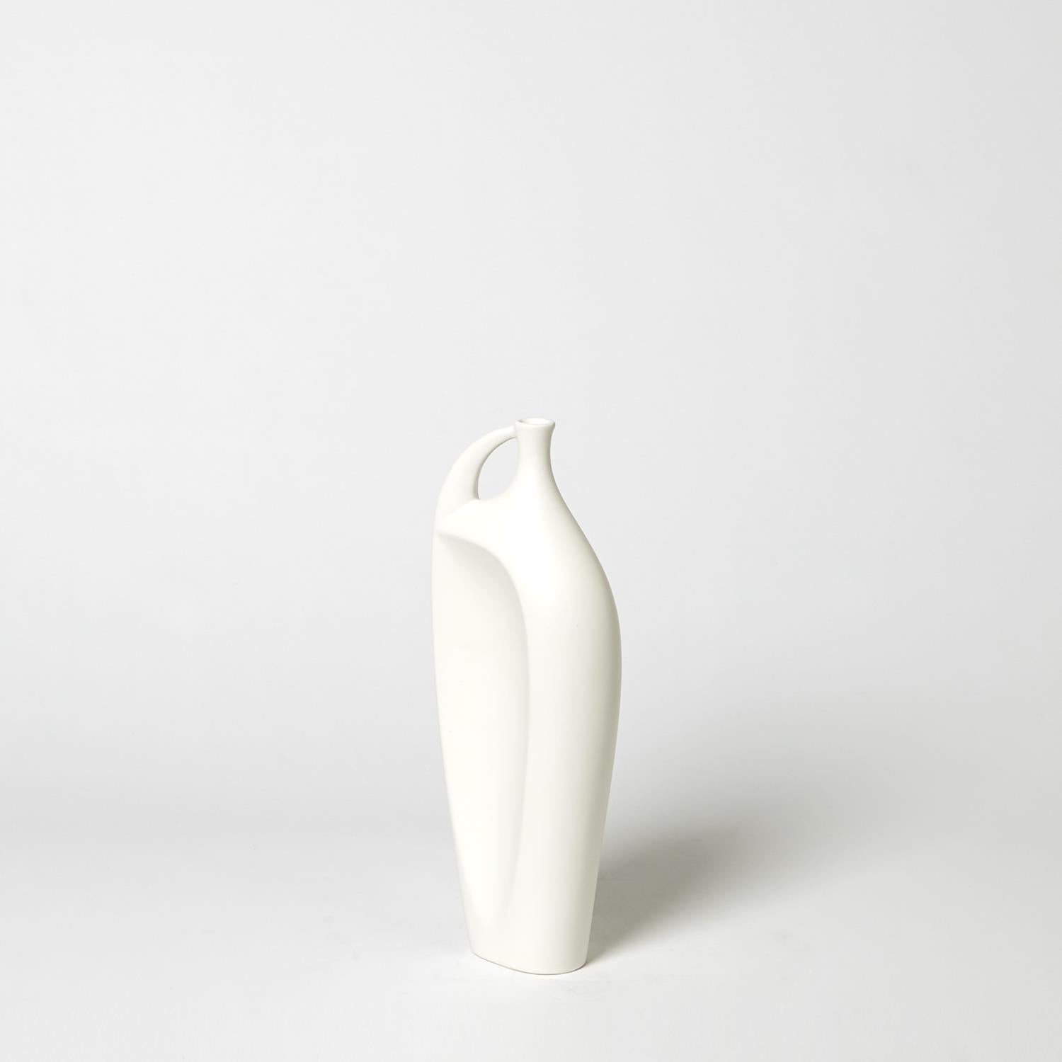 Indentation Vase-Global Views-GVSA-1.10681-VasesSmall-Matte White-5-France and Son