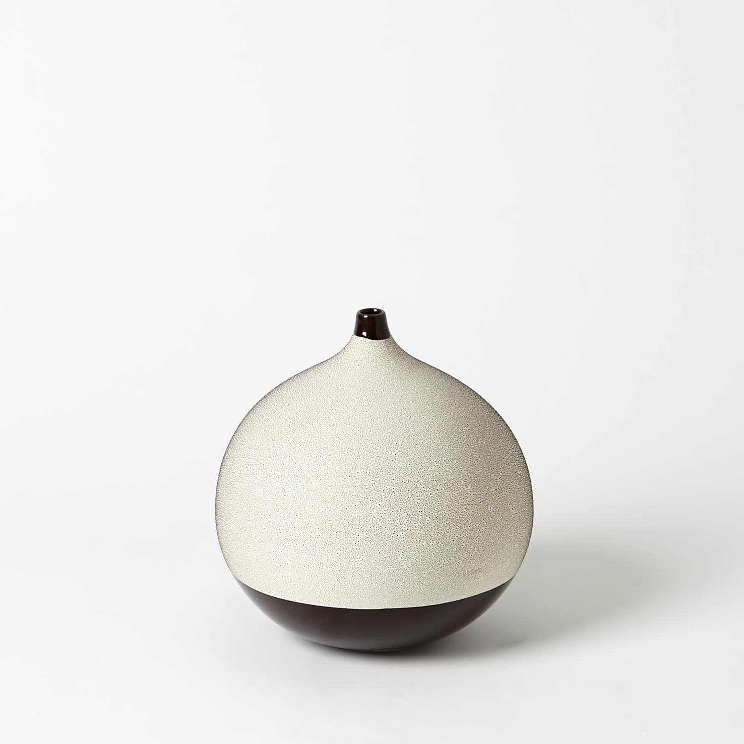 Pixelated Ball Vase-Global Views-GVSA-1.10626-VasesSmall-Black/Brown-8-France and Son