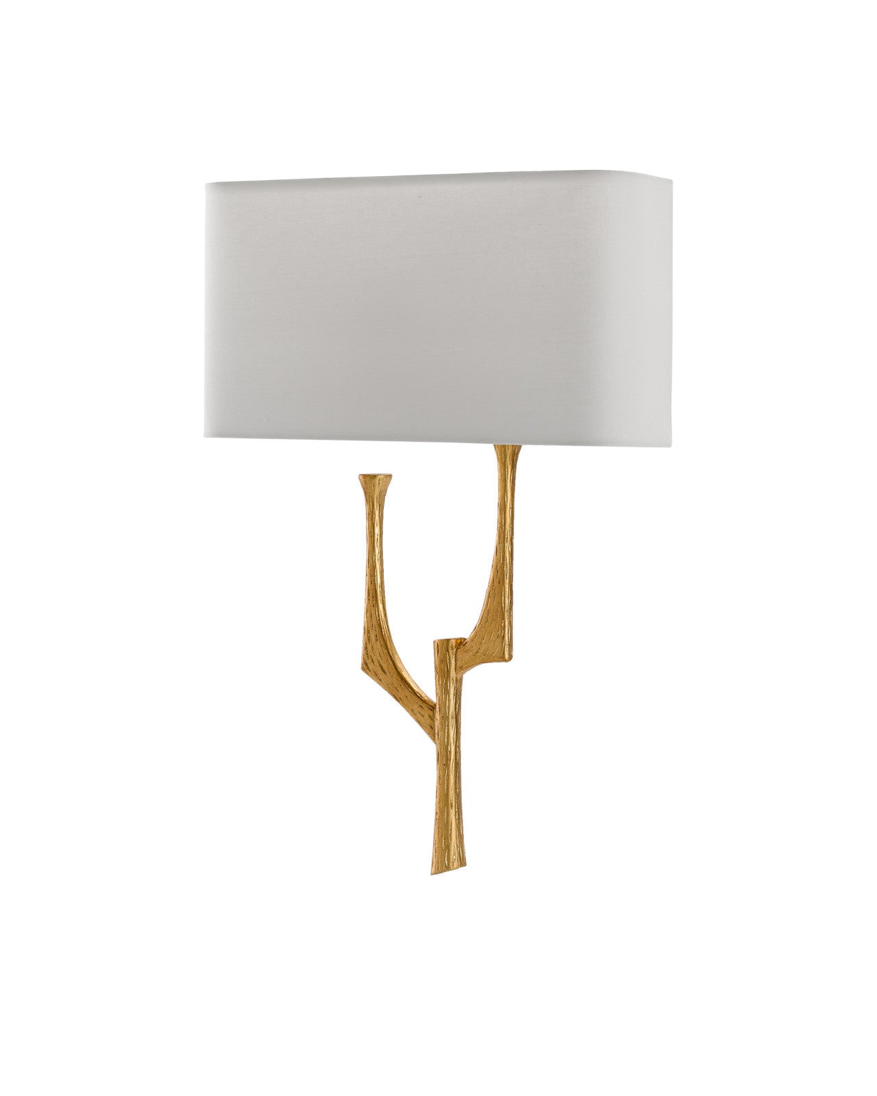 Bodnant Gold Wall Sconce, White Shade, Right