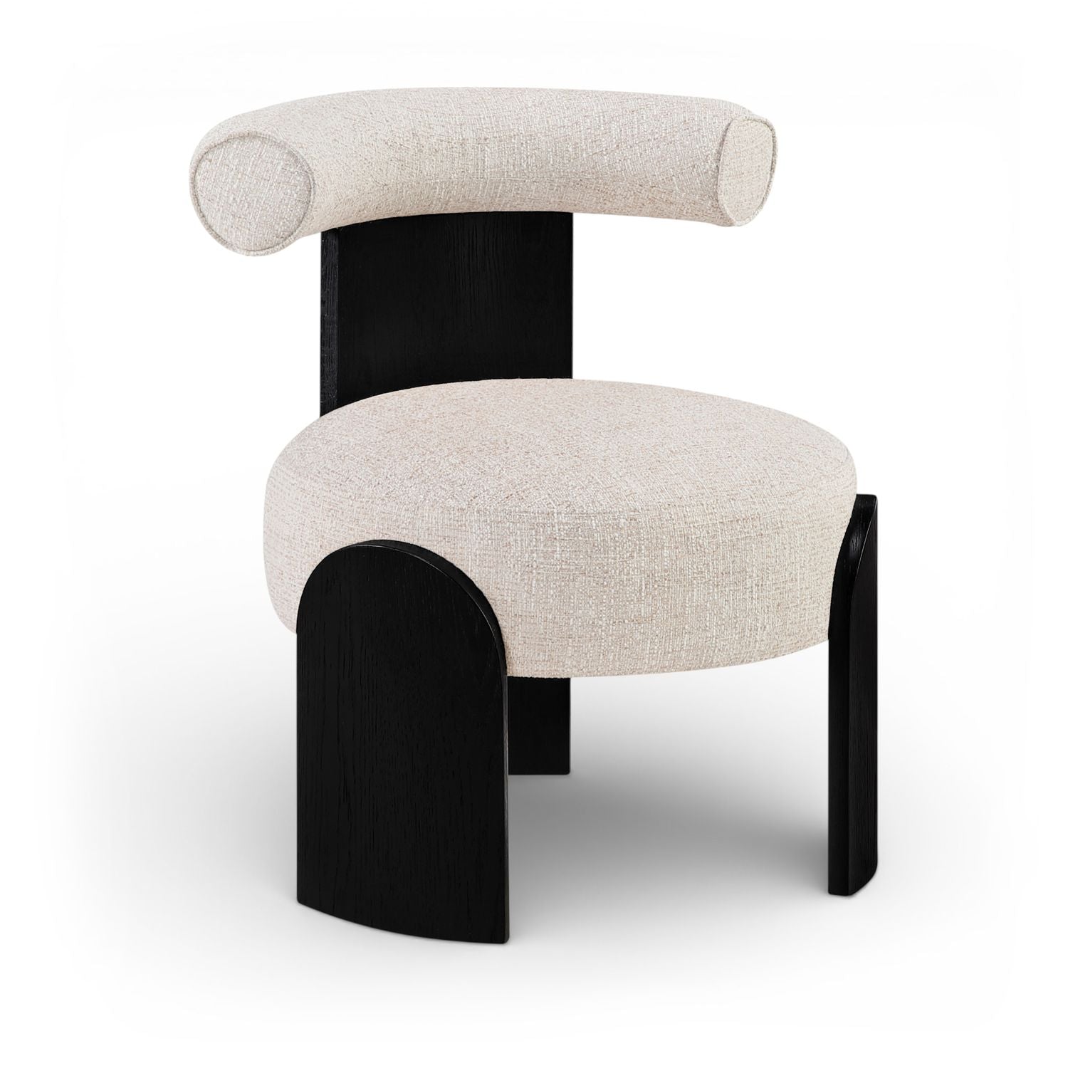 Calder Linen Textured Fabric Upholstered Accent Chair