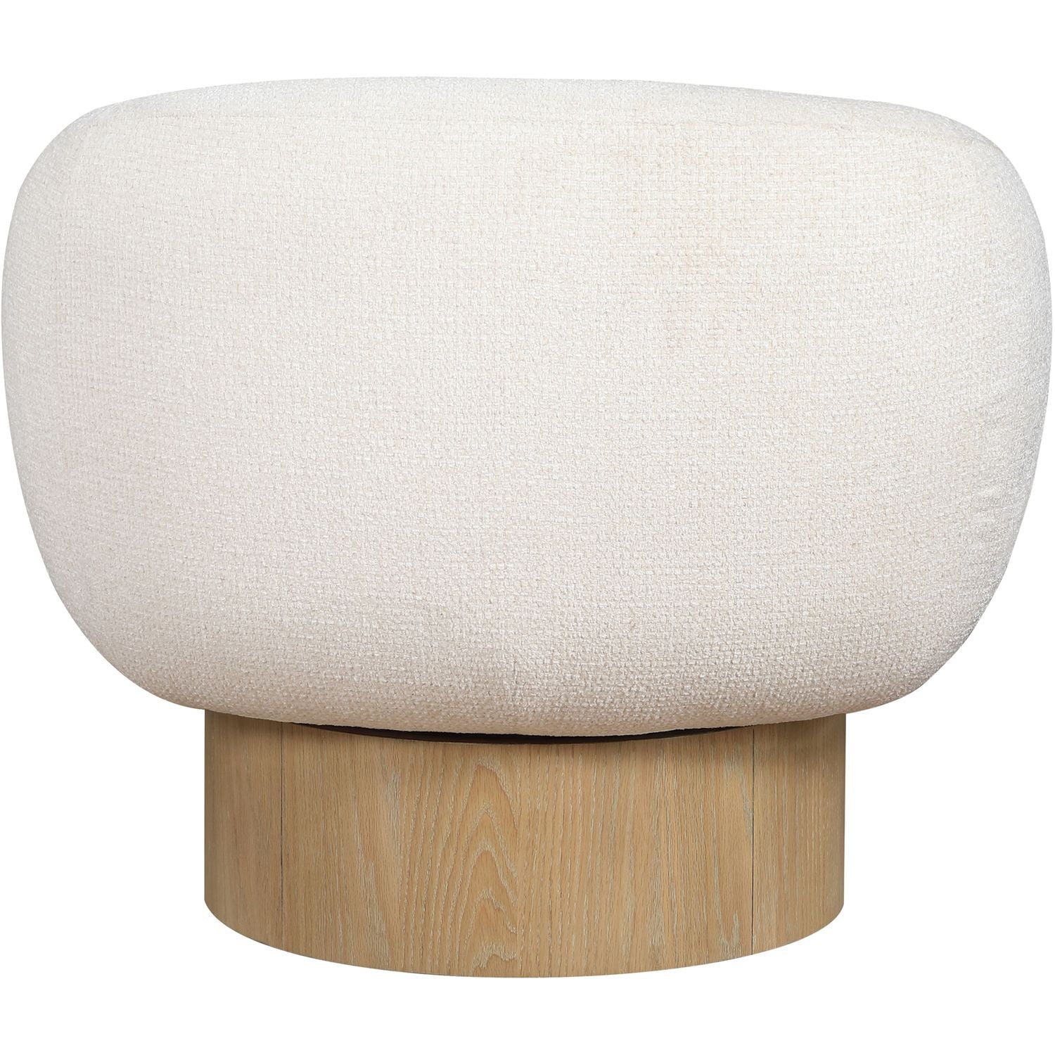 Avella Interwoven Fabric Upholstered Swivel Accent Chair — Cream / Stained Natural